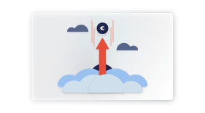 illustration of clouds and money