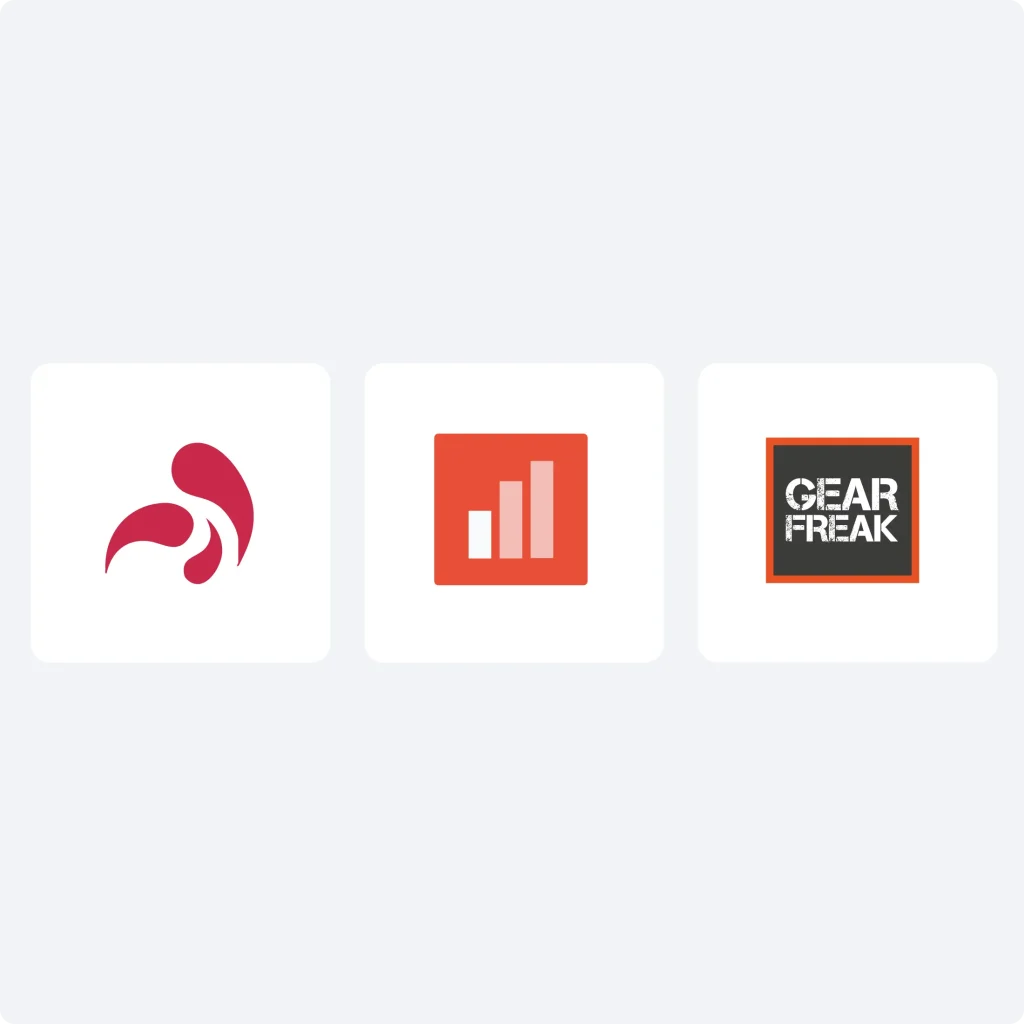 3 logos novicell, gearfreak and priceshape